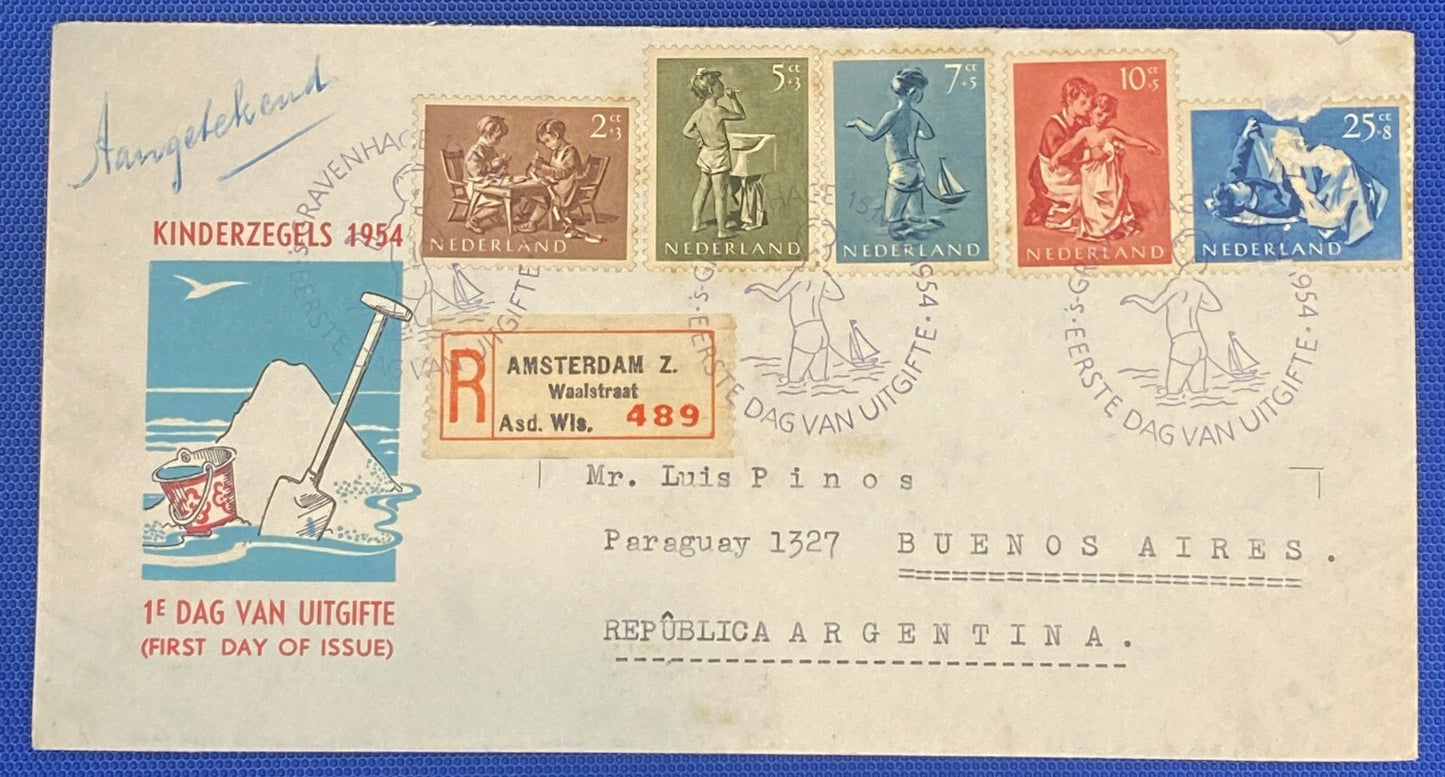 ZAYIX 1954 Netherlands B271-275 / Mi 649-653 / NVPH E19 FDC Child Welfare CV $57