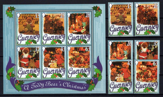 Guernsey 609-614a MNH Teddy Bears Christmas ZAYIX 0824M0004