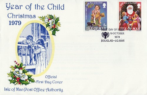 Isle of Man 156-157 FDC Year of the Child Christmas Santa ZAYIX 0424M0101