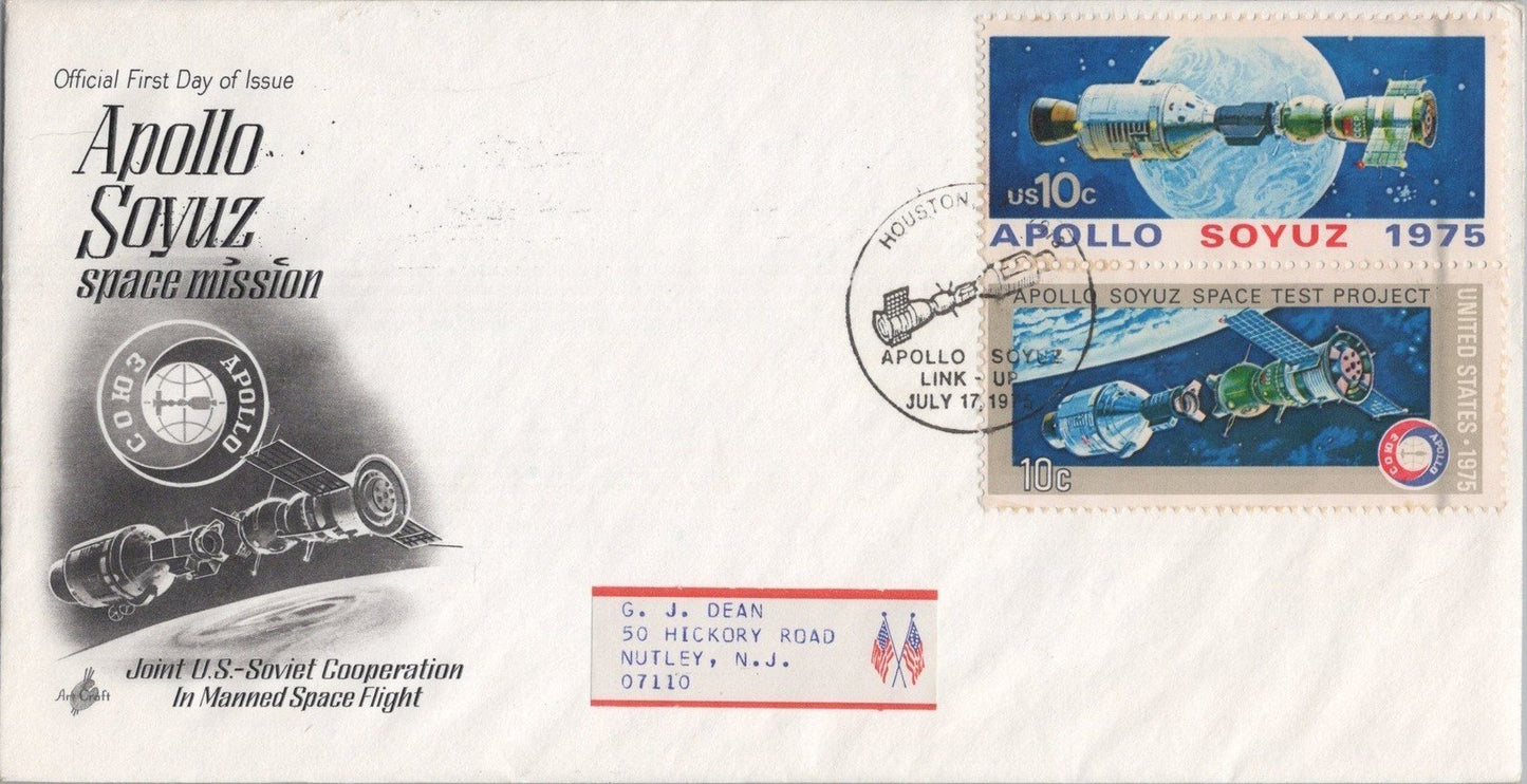 US 1570a Apollo-Soyuz Docking / Link-up Event Cover Houston M ZAYIX 120622SM171