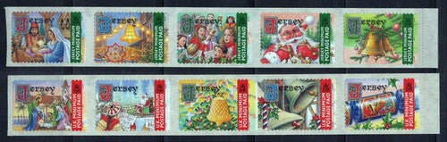 Jersey 1011-1012 MNH Self-Adhesive Inscribed "2001" Christmas ZAYIX 0324L0114M