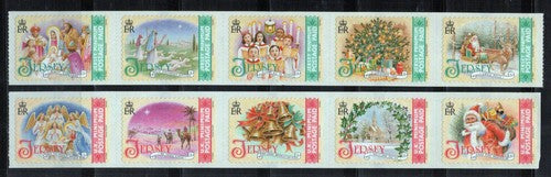 Jersey 1294-1295 MNH Self-Adhesive Christmas Music Nativity ZAYIX 0324L0110M