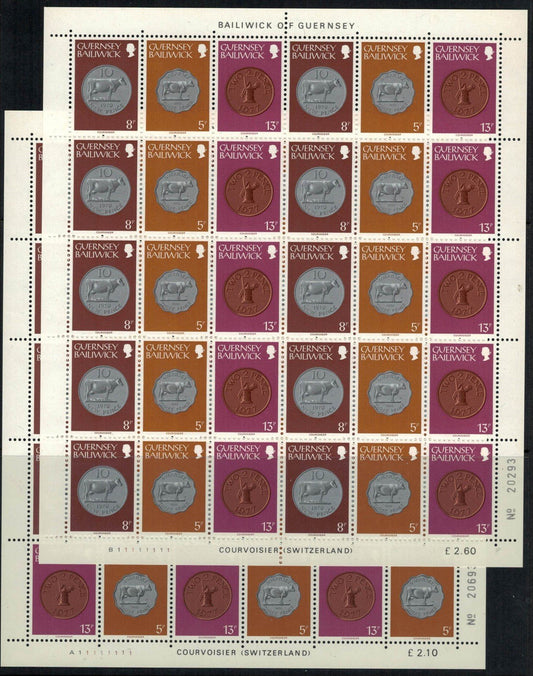 Great Britain Guernsey 177//185 MNH Coins sheets ZAYIX 072422SL19