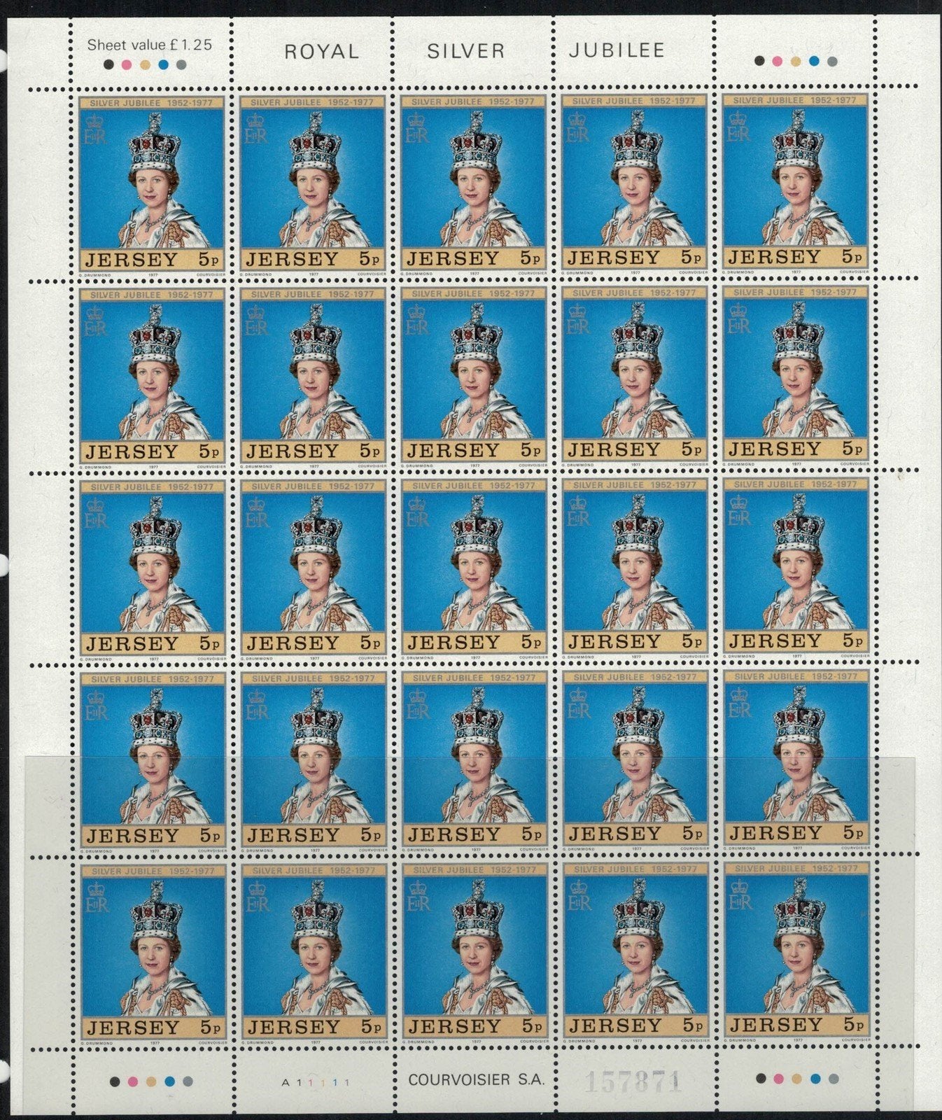 ZAYIX - Great Britain Jersey 168-170 MNH QE2 Silver Jubilee sheets 072422SL13