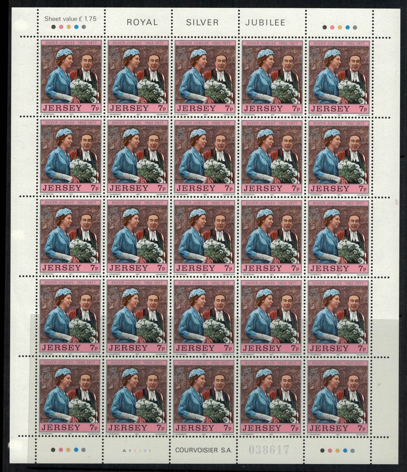 ZAYIX - Great Britain Jersey 168-170 MNH QE2 Silver Jubilee sheets 072422SL13