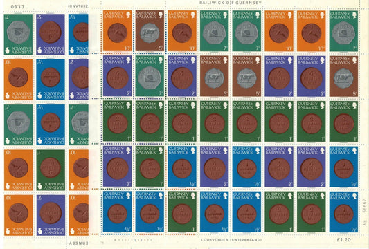 Great Britain Guernsey 173//182 MNH Coins sheets ZAYIX 072422SL20