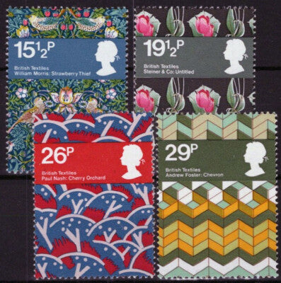 Great Britain 996-999 MNH Textile Designs Industry Flowers ZAYIX 021423S06M