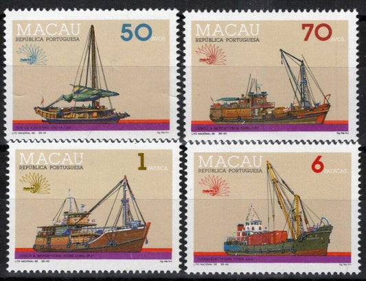 Macao 518-521 MNH Cargo Boats Ships Transportation ZAYIX 092022S159