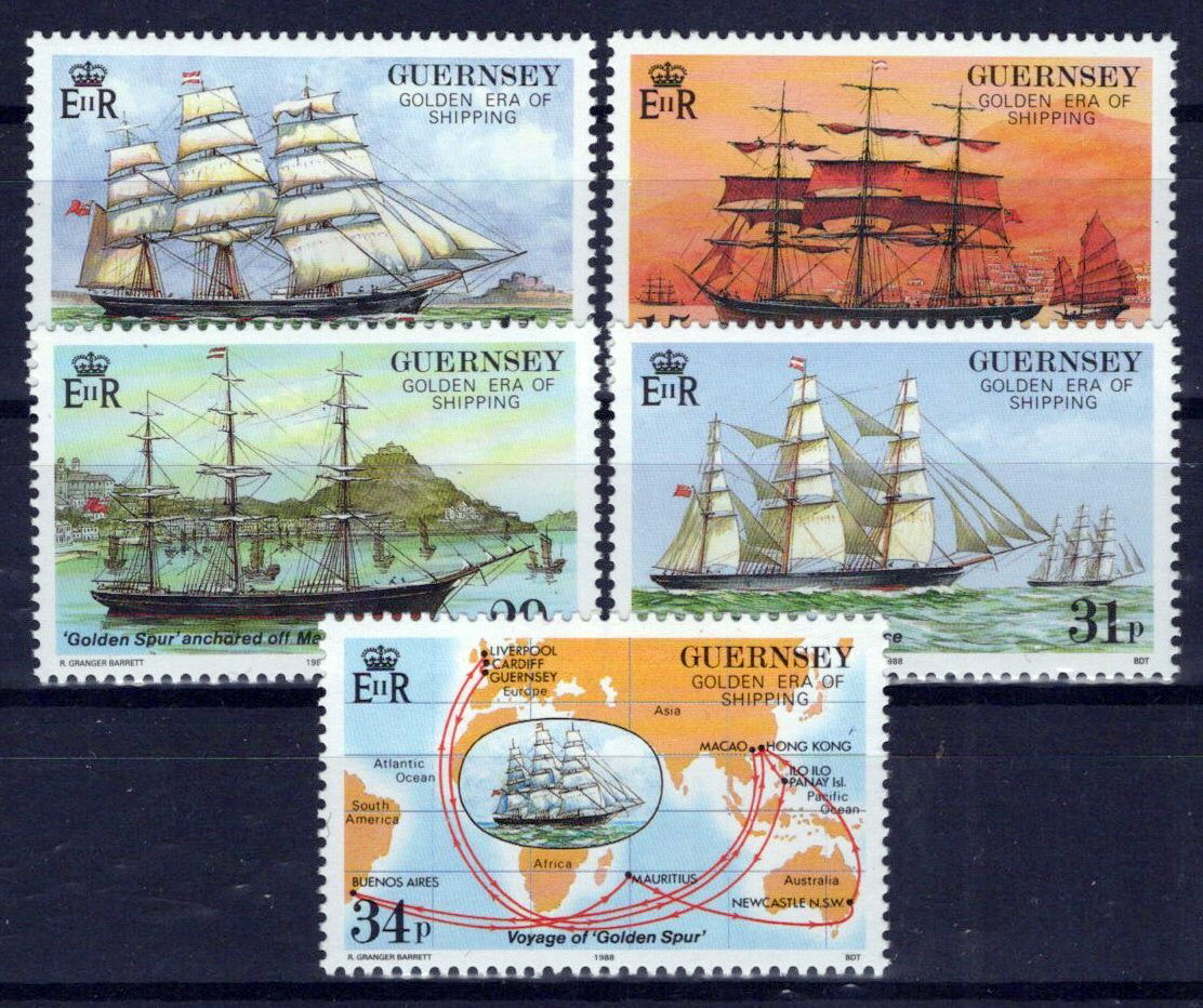Guernsey 367-371 MNH Era of Shipping Zayix Stamps ZAYIX 0225S0403M