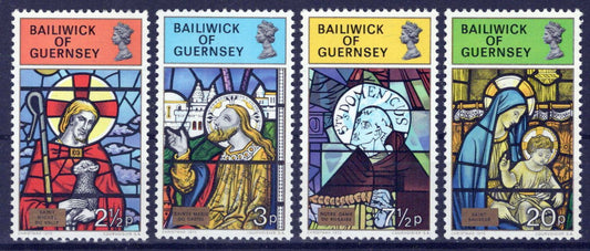 Guernsey 86-89 MNH Stained Glass Religious Figures Zayix Stamps ZAYIX 0225S0422M