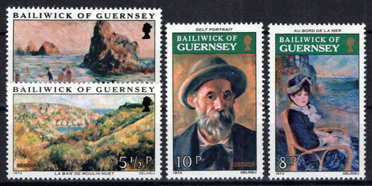Guernsey 115-118 MNH Renoir Paintings Landscapes Zayix Stamps ZAYIX 0225S0425M