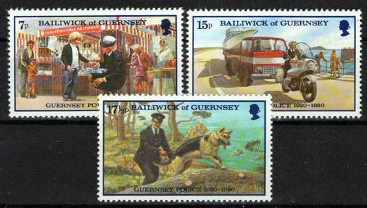 Guernsey 204-206 MNH Guernsey Police Dogs Motorcycles Zayix Stamps ZAYIX 0225S0433M