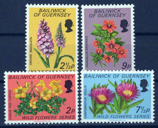 Guernsey 69-72 MNH Wild Flowers Plants Zayix Stamps ZAYIX 0225S0436M