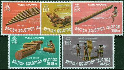 Solomon Islands 254-258 MNH Instruments Music Bauro Gongs Flute ZAYIX 031023S35