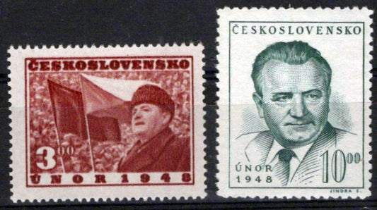Czechoslovakia 372-373 MNH Gottwald Addressing Meeting Zayix Stamps 0325S0210