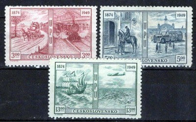 Czechoslovakia 380-382 MNH UPU Trains Aviation Ships Zayix Stamps 0325S0212