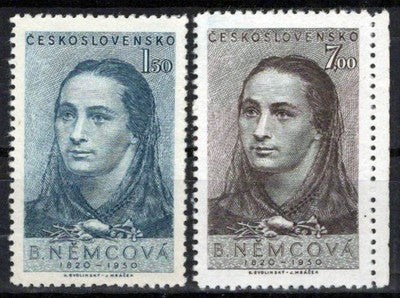 Czechoslovakia 416-417 MNH Bozena Nemcova Writer Zayix Stamps 0325S0236