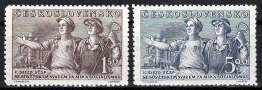 Czechoslovakia 436-437 MNH Steel Workers Industry Zayix Stamps 0325S0243