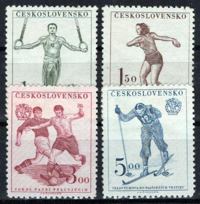 Czechoslovakia 466-469 MNH Sports Games Soccer Skier Zayix Stamps 0325S0253