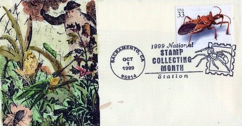 US 3354g FDC Insects, Assassin Bug hand-painted SMB Cachets01240258 ZAYIX 0124M0258