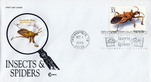 US 3354g FDC Insects & Spiders, Assassin Bug, Cachet Craft01240260 ZAYIX 0124M0260