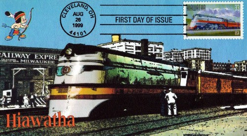US 3336 FDC Famous Trains, Hiawatha color cachet unknown maker01240281 ZAYIX 0124M0281