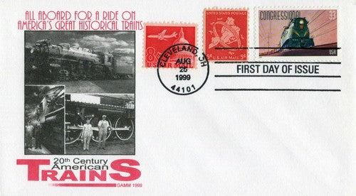 US 3334 FDC Famous Trains, Congressional, GAMM Cachet01240268 ZAYIX 0124M0268