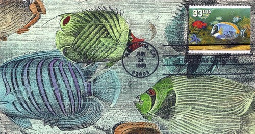 US 3319 FDC Aquarium Fish, marine life hand-painted SMB Cachets01240285 ZAYIX 0124M0285