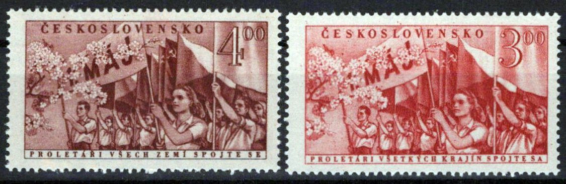 Czechoslovakia 519-520 MNH Labor Day Youth Flags Zayix Stamps 0325S0271