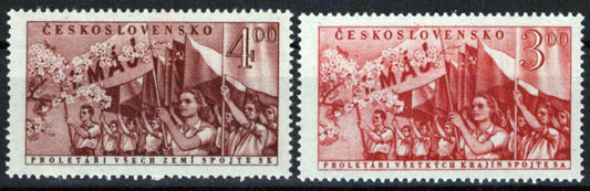 Czechoslovakia 519-520 MNH Labor Day Youth Flags Zayix Stamps 0325S0271