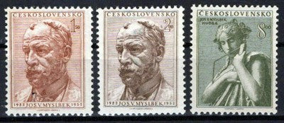 Czechoslovakia 526-528 MNH J. V. Myslbek Sculptor Zayix Stamps 0325S0274