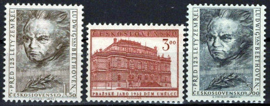 Czechoslovakia 529-531 MNH Beethoven House of Artists Zayix Stamps 0325S0275