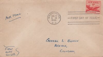 US C41 no cachet FDC 6c carmine DC-4 coil ZAYIX USFM102023078