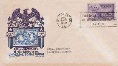 US C42-6 Cachet Craft L W Staehle lt blue & black FDC UPU ZAYIX USFM102023115
