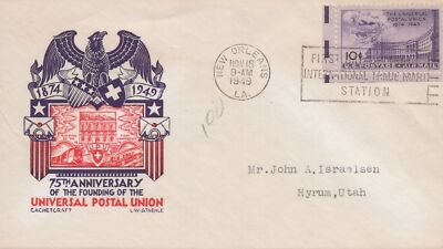 US C42-6 Cachet Craft L W Staehle red & dark blue FDC UPU ZAYIX USFM102023114