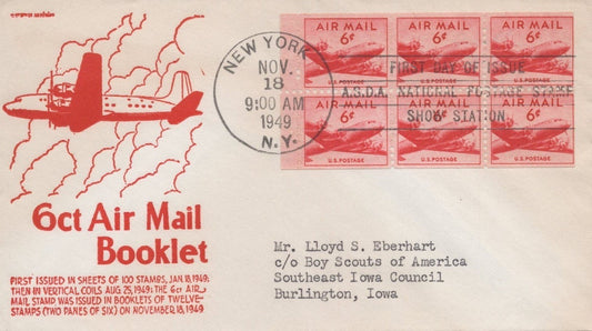 US C39a-1 Anderson FDC 6c air mail booklet pane ZAYIX USFM102023103