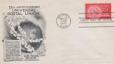 US C44-2 Aristocrats-Day Lowry FDC UA 75 years of UPU air ZAYIX USFM102023133