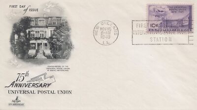 US C42-3 Art Craft FDC UA Headquarters of the UPU air mail ZAYIX USFM102023122