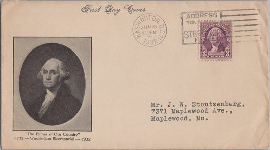 US 720 FDC 3-cent Washington Violet Rate Change - Planty 720-4 ZAYIX 092222SM04