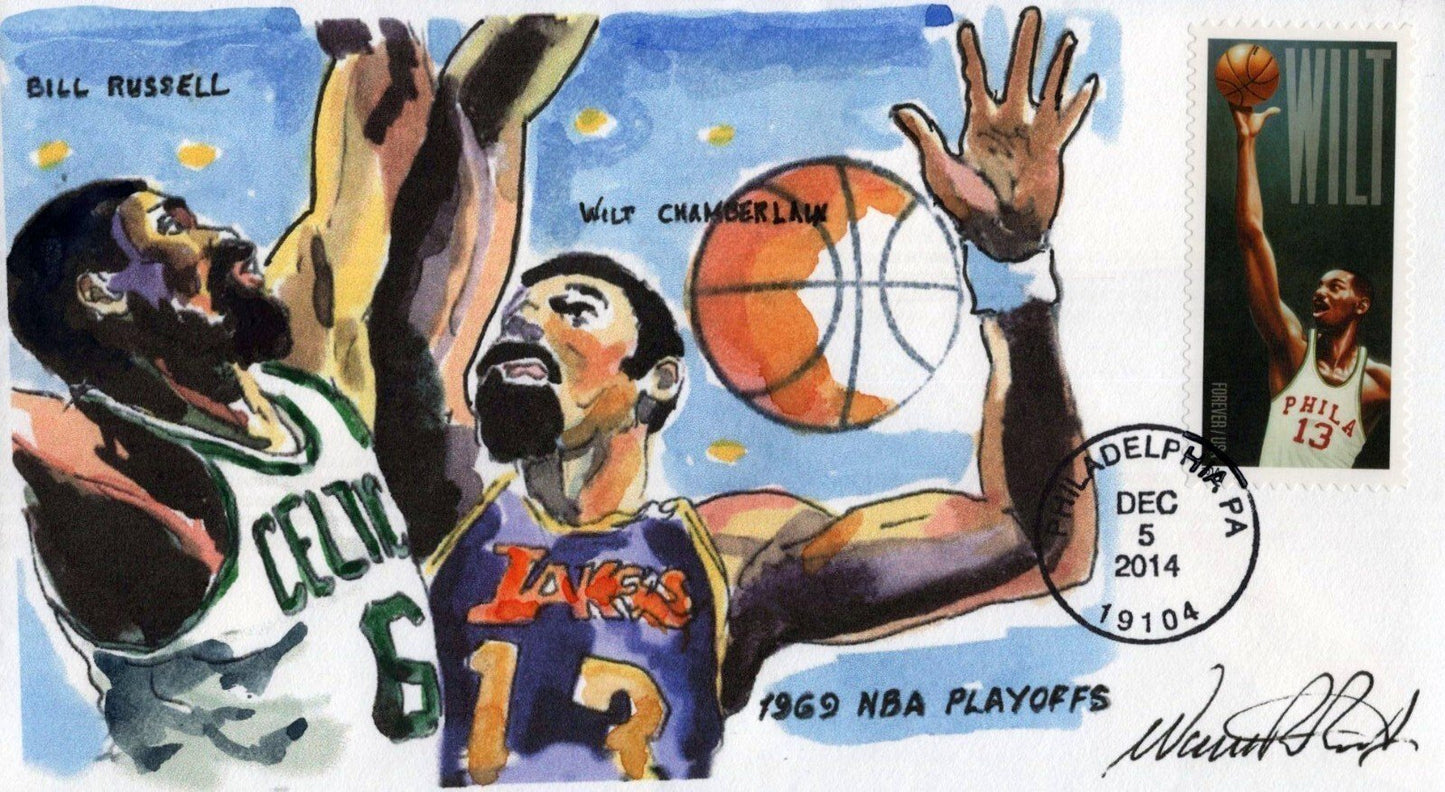 US 4950 Wilt Chamberlain Hand-Painted Signed Wil Horse FDC ZAYIX 092523SM09