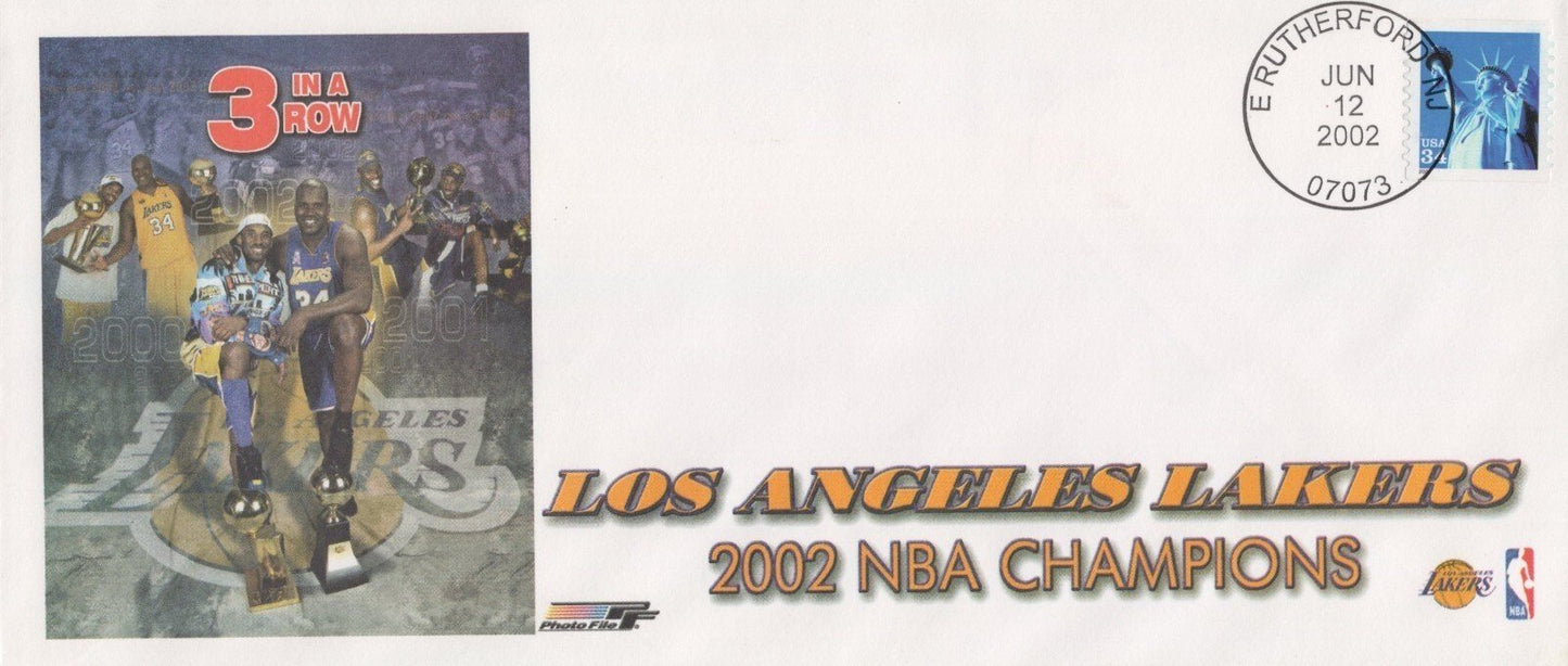 Los Angeles Lakers 2002 NBA Champions Official NBA Event Cover ZAYIX