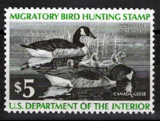 US RW43 MNH VF $5 Canada Geese Family Duck Revenue Zayix Stamps 0225MAR0061