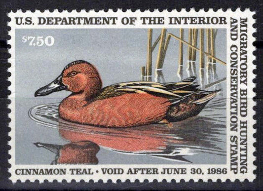 US RW52 MNH VF $7.50 Cinnamon Teal Duck Zayix Stamps 0225MAR0070