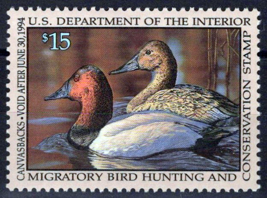 US RW60 MNH VF $15 Canvasbacks Duck Revenue Zayix Stamps 0225MAR0078