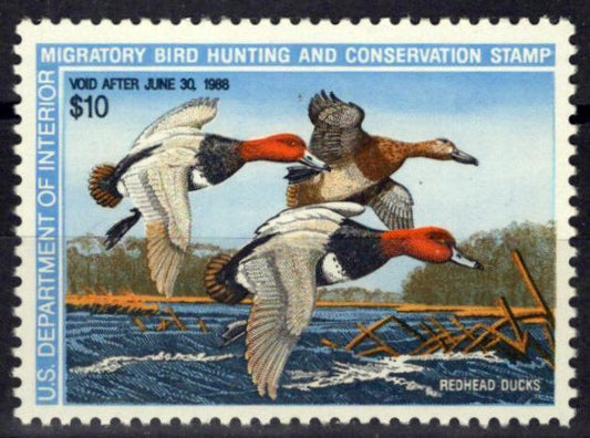 US RW54 MNH VF $10 Redheads in Flight Duck Revenue Zayix Stamps 0225MAR0072