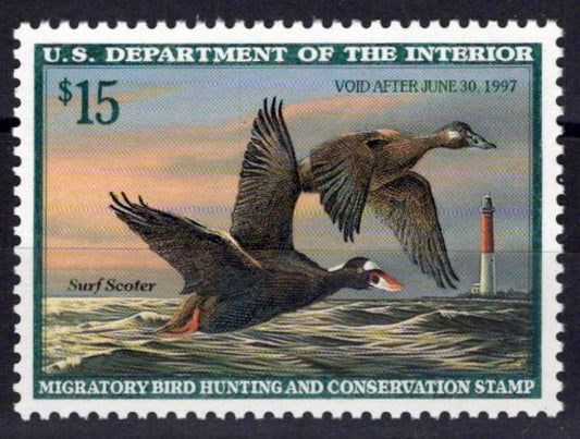US RW63 MNH VF $15 Surf Scoters Duck Revenue Zayix Stamps 0225MAR0081