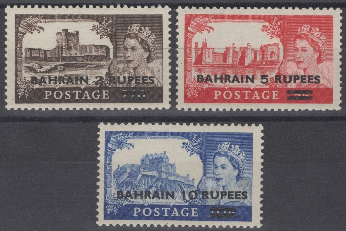Bahrain 96-98 VLH overprint & surcharge GreatBritain 309-311