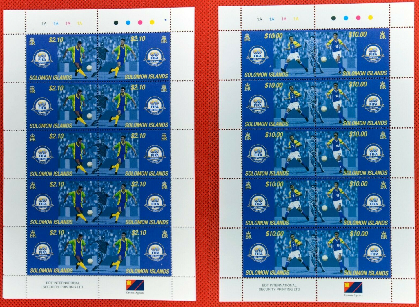 2004 Solomon Islands 981-982 MNH mini-sheet FIFA 100 yrs soccer ZAYIX 0208AM57M
