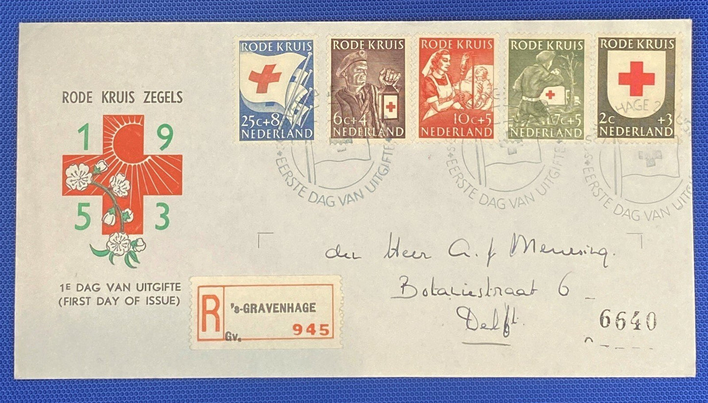 Netherlands B254-B258, NVPH E14 FDC Red Cross Registered ZAYIX