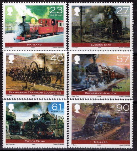 Isle of Man 1022-1027 MNH Steam Locomotives Trains Railroads ZAYIX 061223SM149M